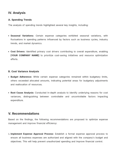 Free Small Business Expense Report Template to Edit Online