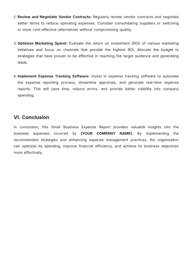 Free Small Business Expense Report Template to Edit Online