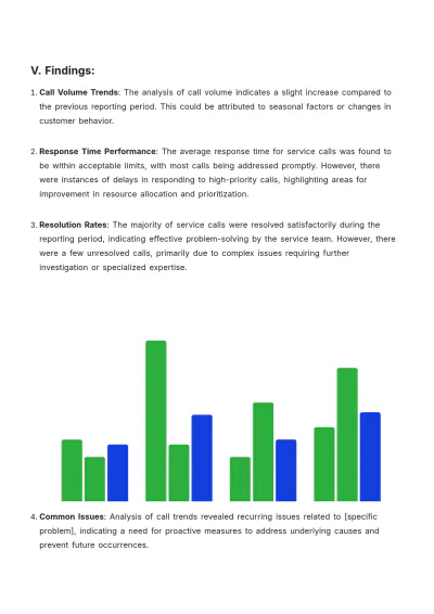 Free Service Call Report Template to Edit Online