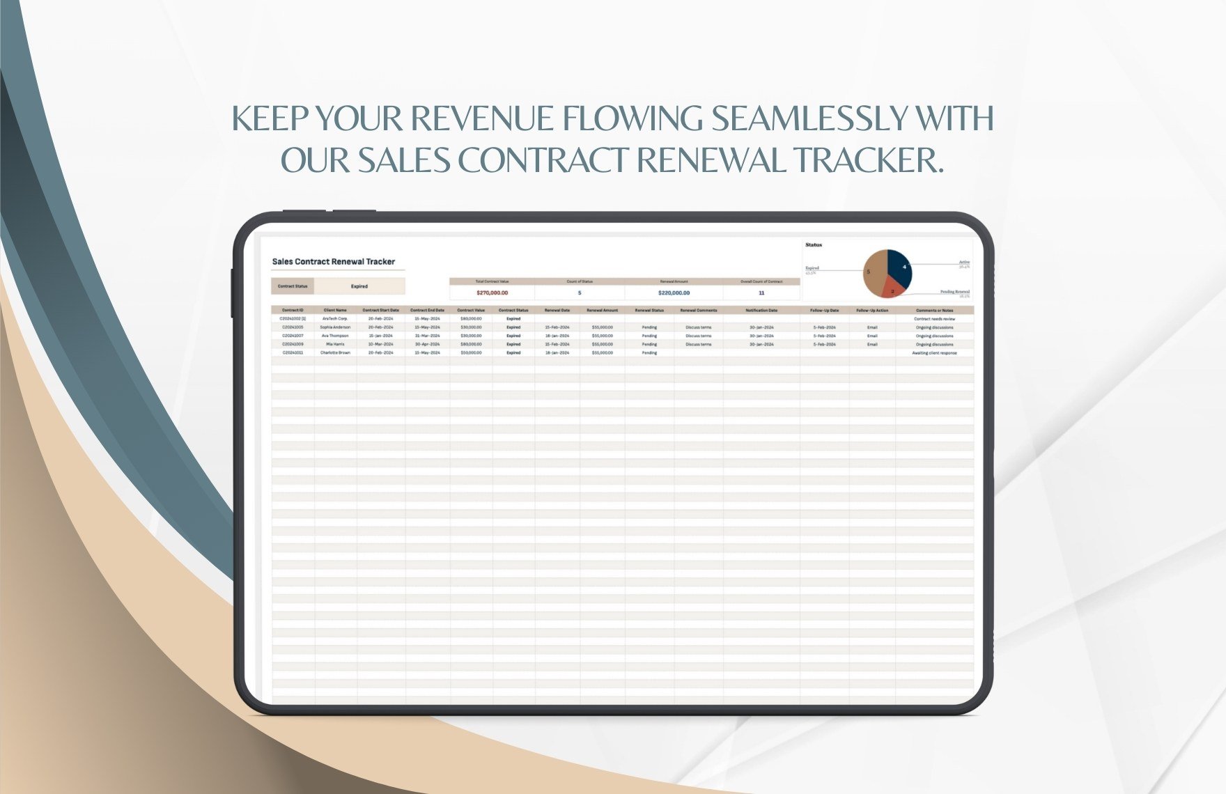 Sales Contract Renewal Tracker Template