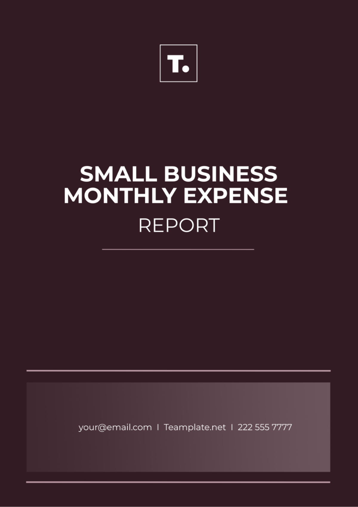 Small Business Monthly Expense Report Template - Edit Online & Download