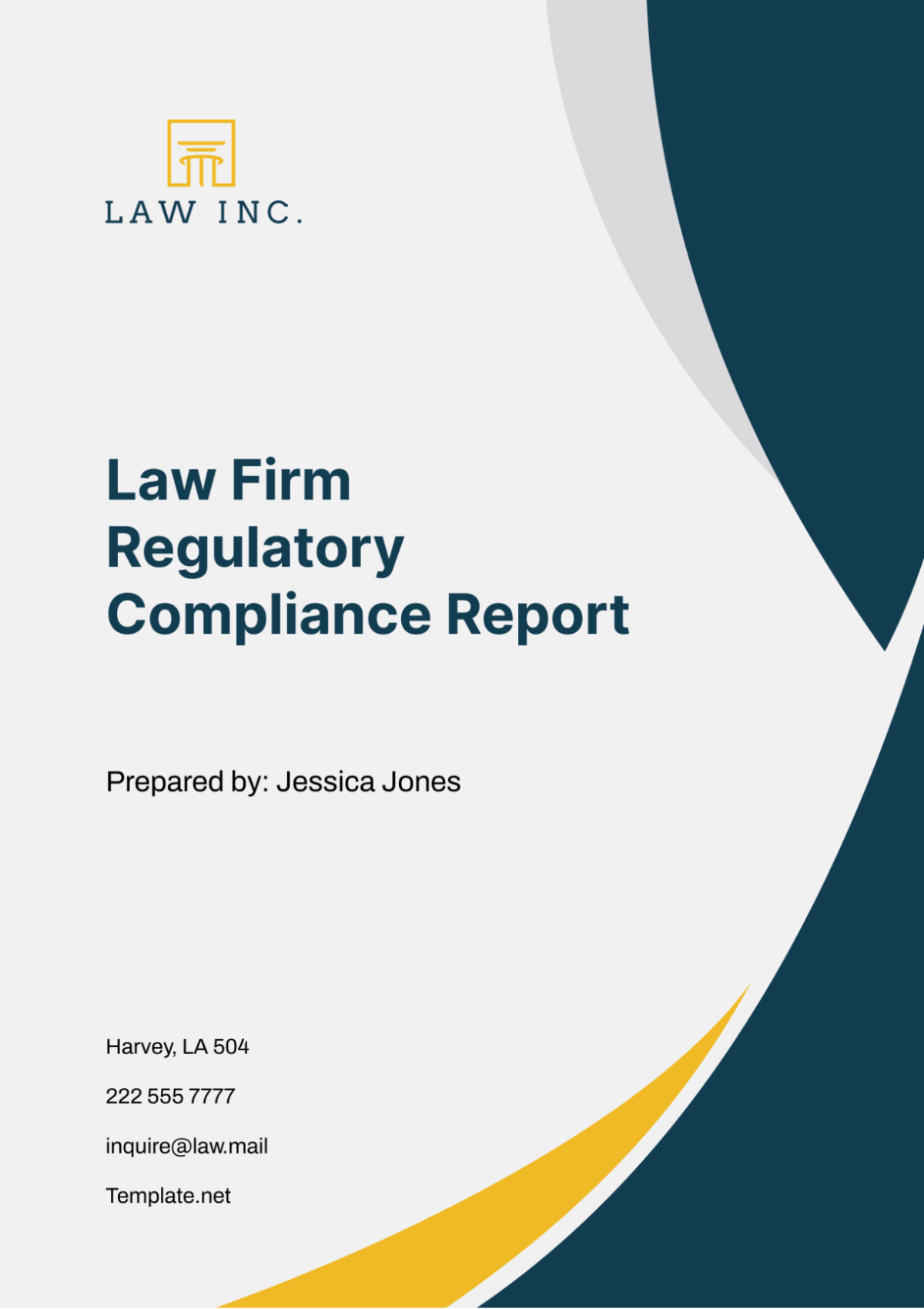 Law Firm Regulatory Compliance Report Template
