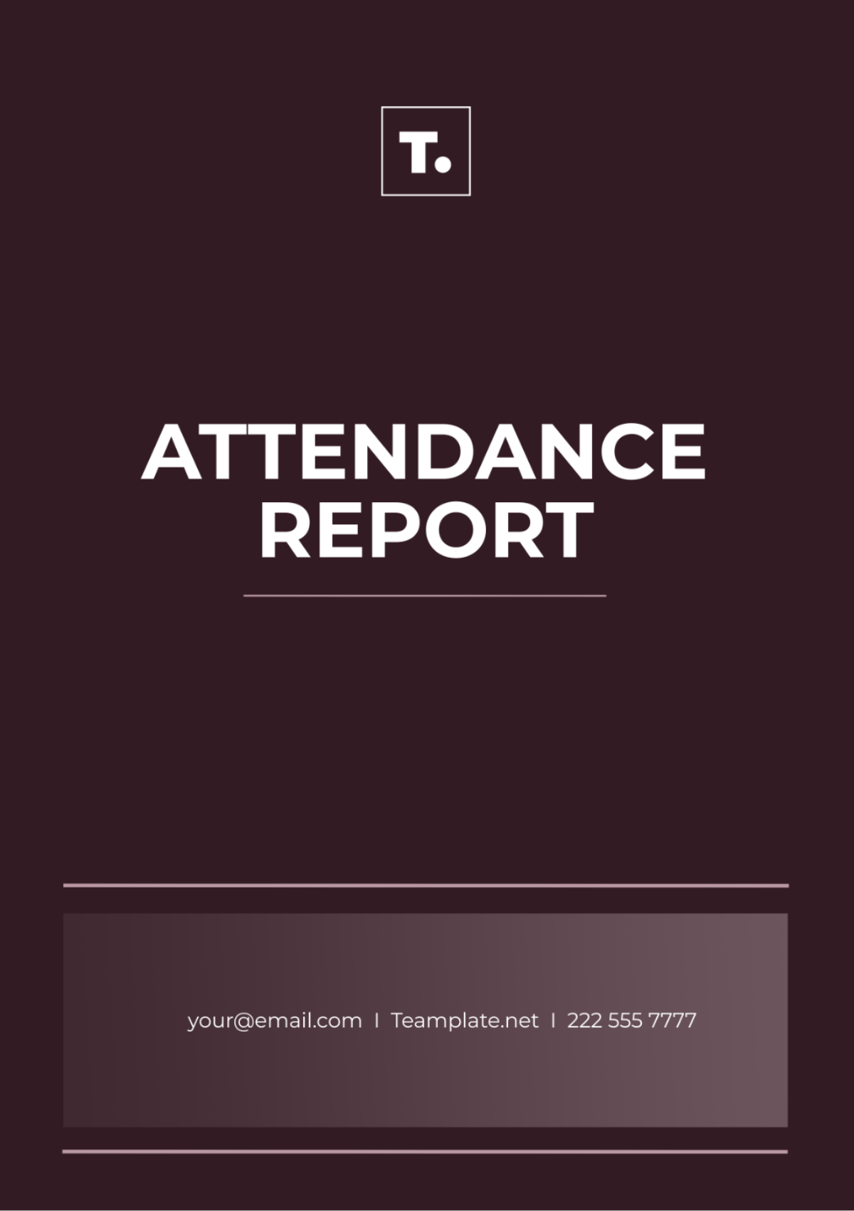 Attendance Report Template