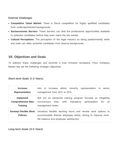 Free Law Firm Diversity and Inclusion Report Template to Edit Online