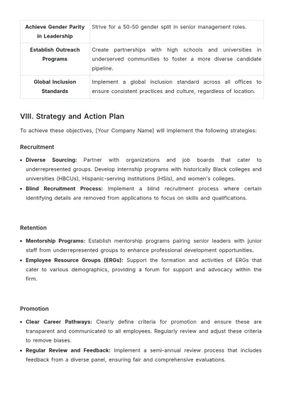 Free Law Firm Diversity and Inclusion Report Template to Edit Online