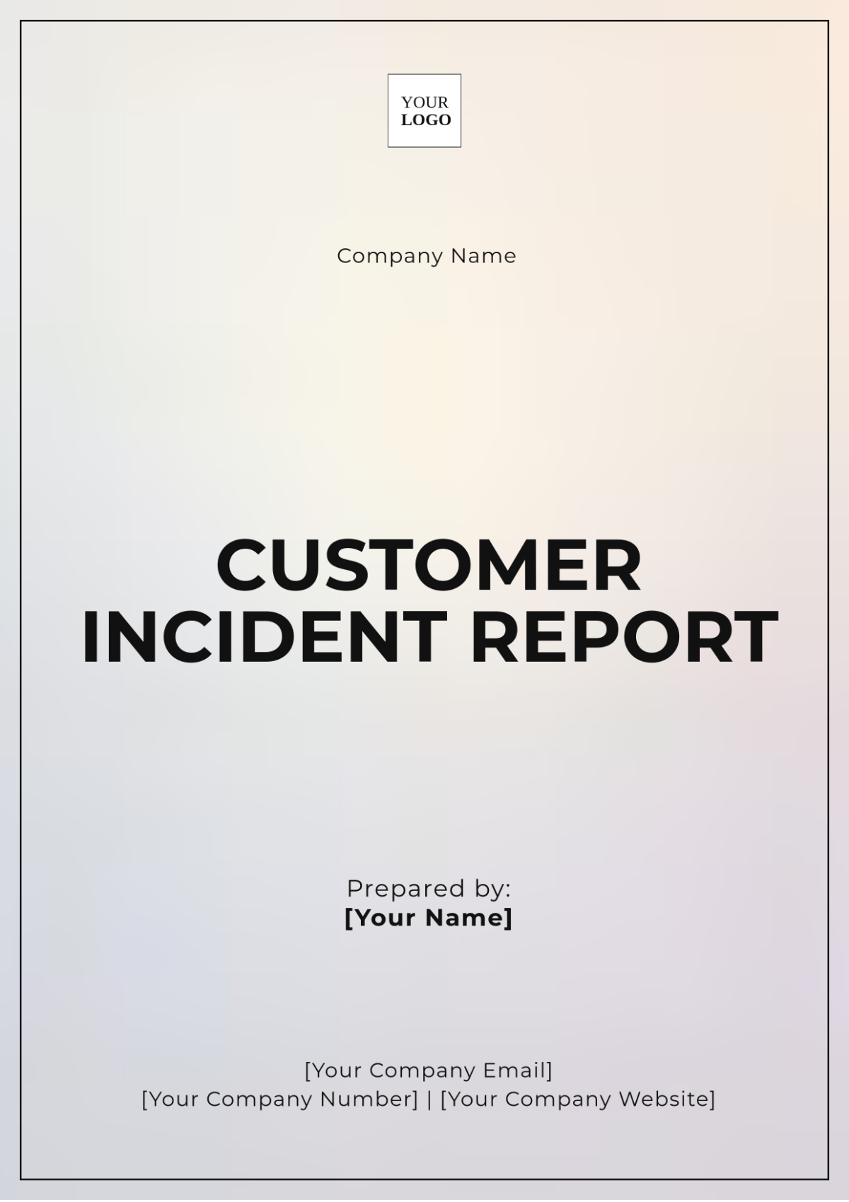 Customer Incident Report Template - Edit Online & Download