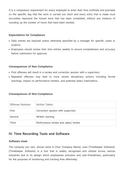 Free Law Firm Timekeeping Procedure Template to Edit Online