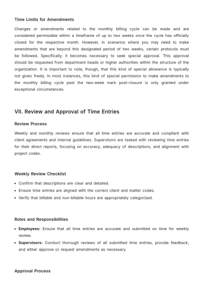 Free Law Firm Timekeeping Procedure Template to Edit Online