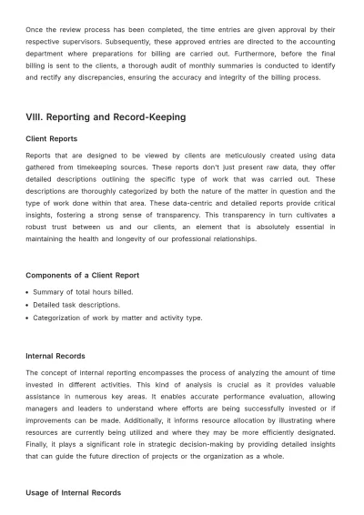 Free Law Firm Timekeeping Procedure Template to Edit Online