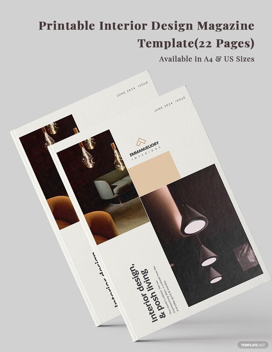 Printable Interior Design Magazine Template