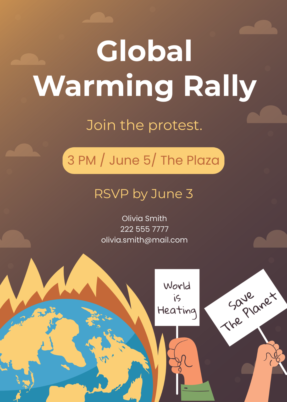 Global Warming Invitation Card Template - Edit Online & Download