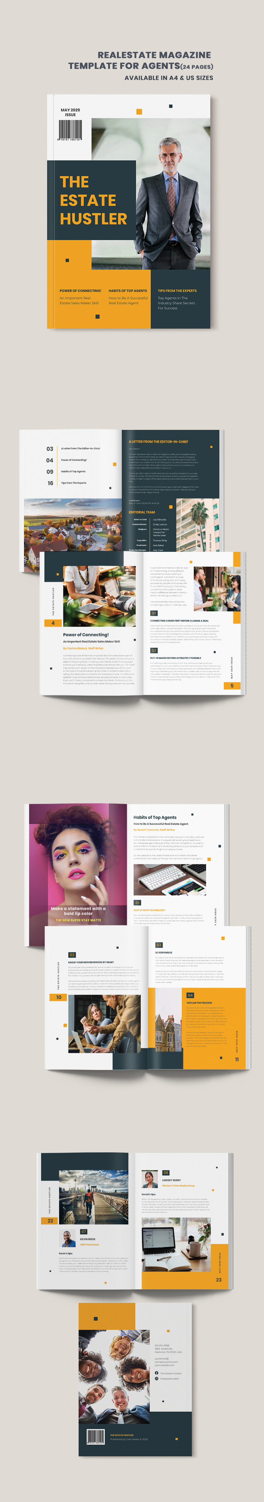 Real Estate Magazine Template For Agents InDesign, Word, Apple Pages