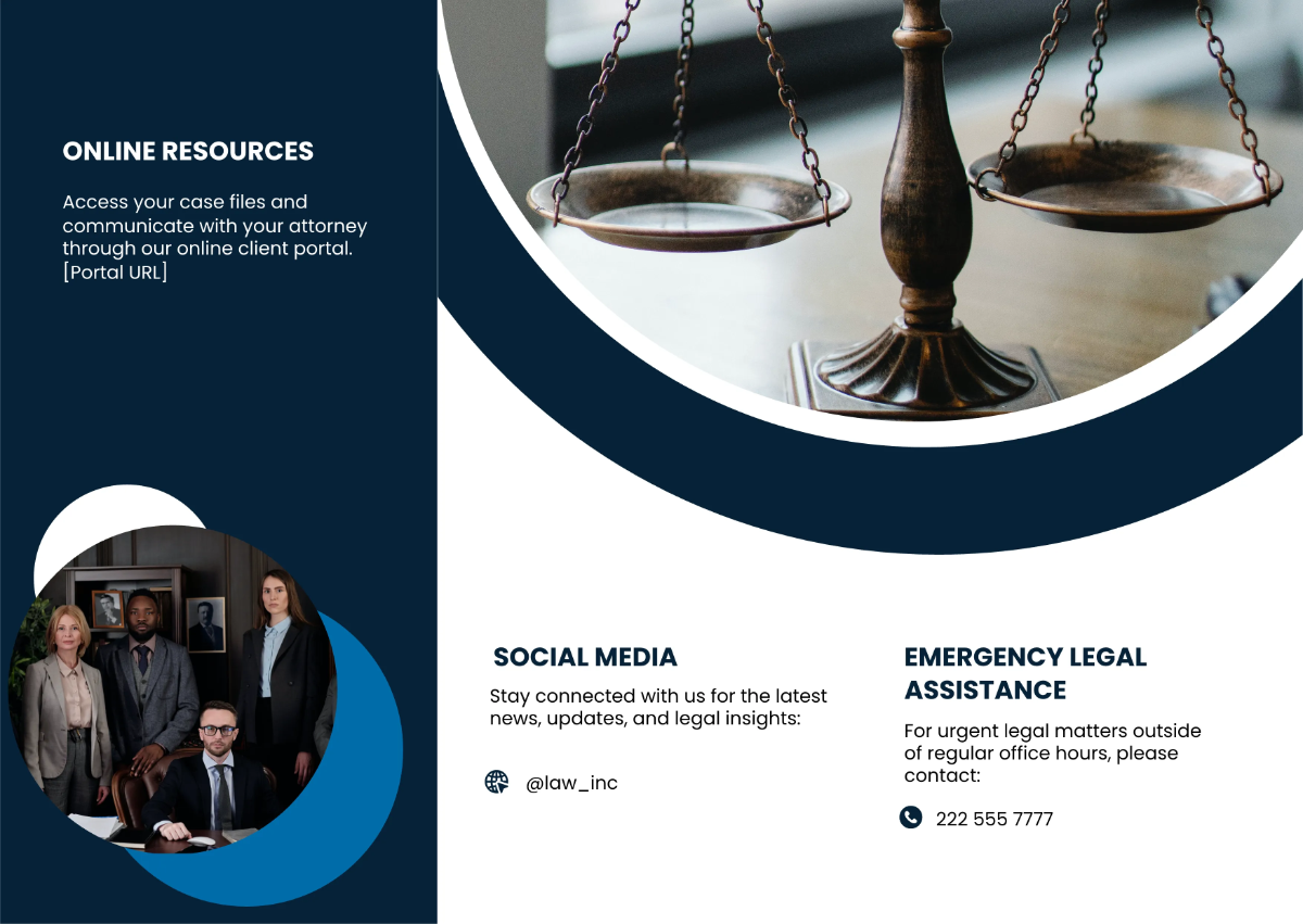 Free Law Firm Contact Information Brochure Template to Edit Online