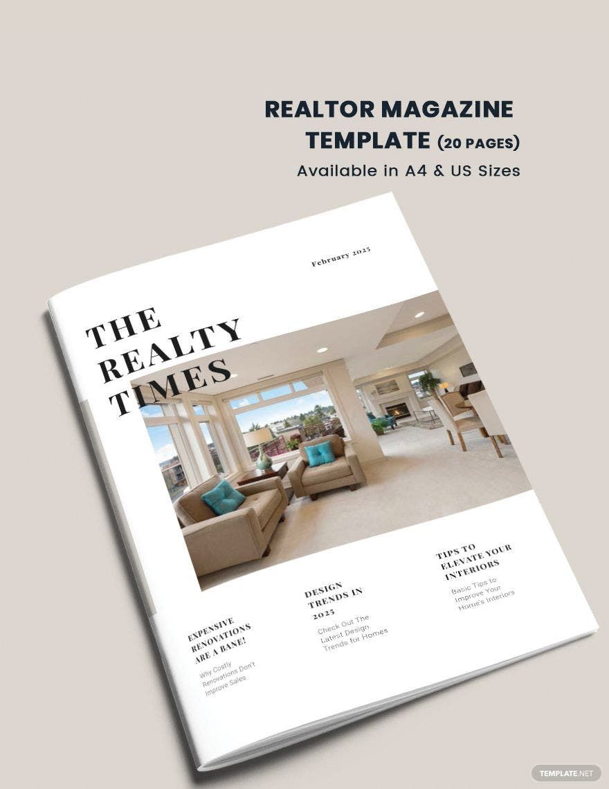 Free Realtor Magazine Template Download in Word, Apple Pages