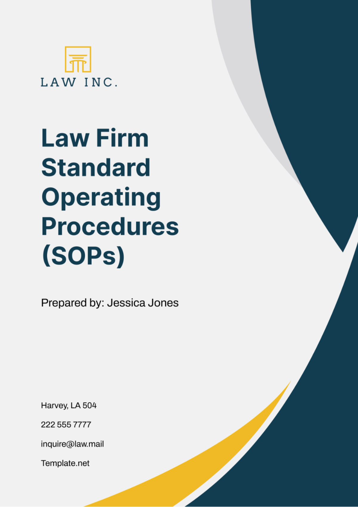 Law Firm Standard Operating Procedures (SOPs) Template - Edit Online & Download