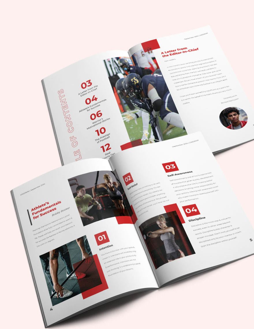 Sports Magazine Layout Template in InDesign, Publisher, Word, Pages ...