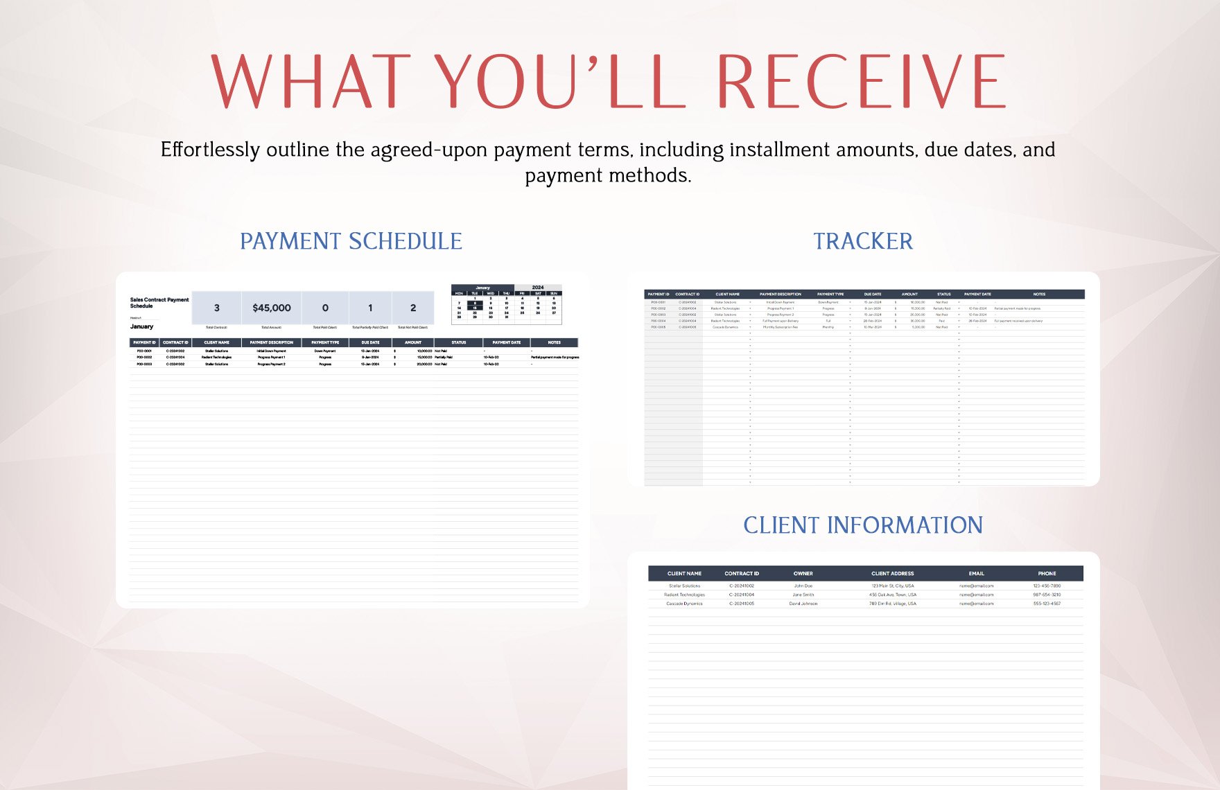 Sales Contract Payment Schedule Template