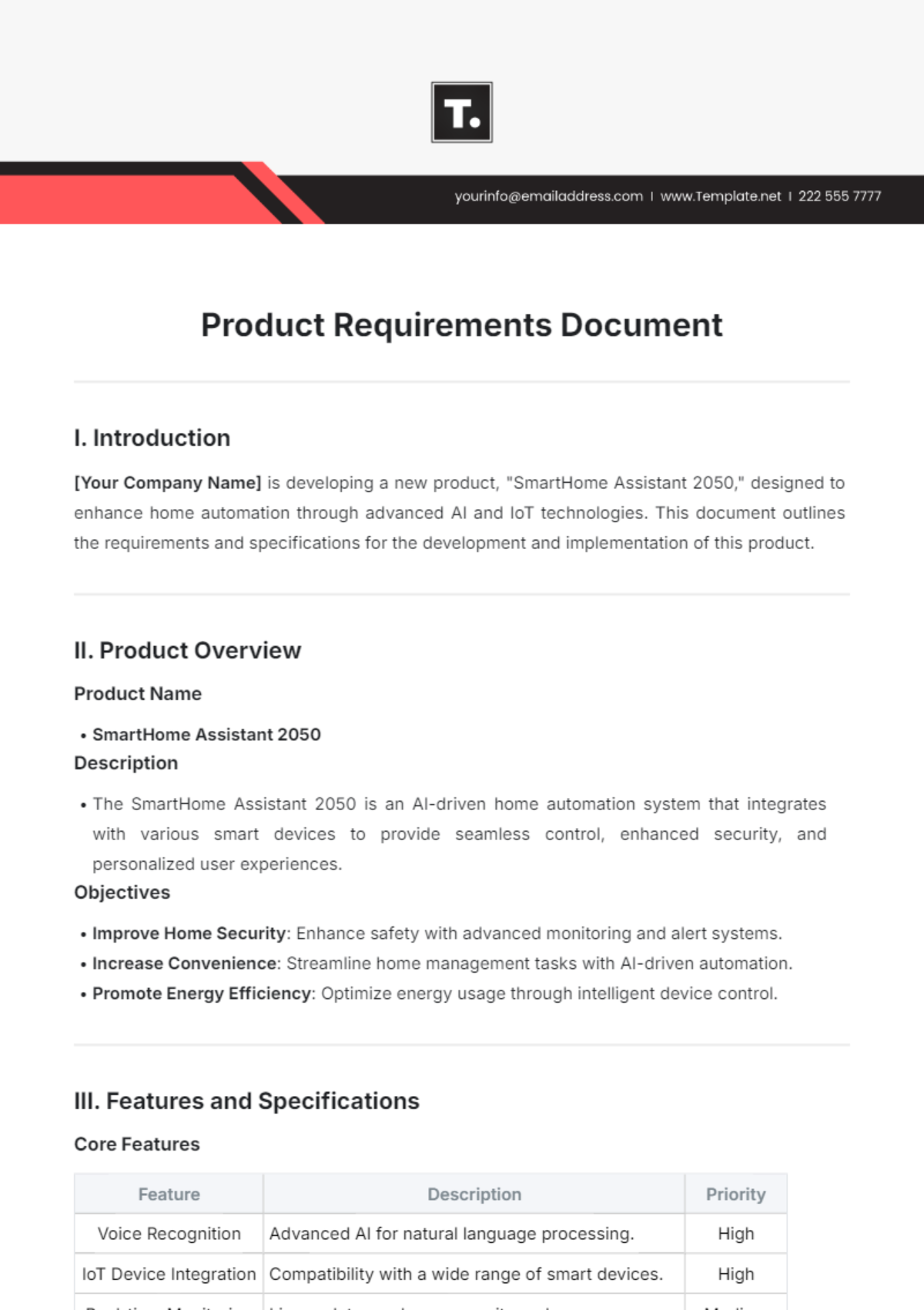 Product Requirements Document Template - Edit Online & Download