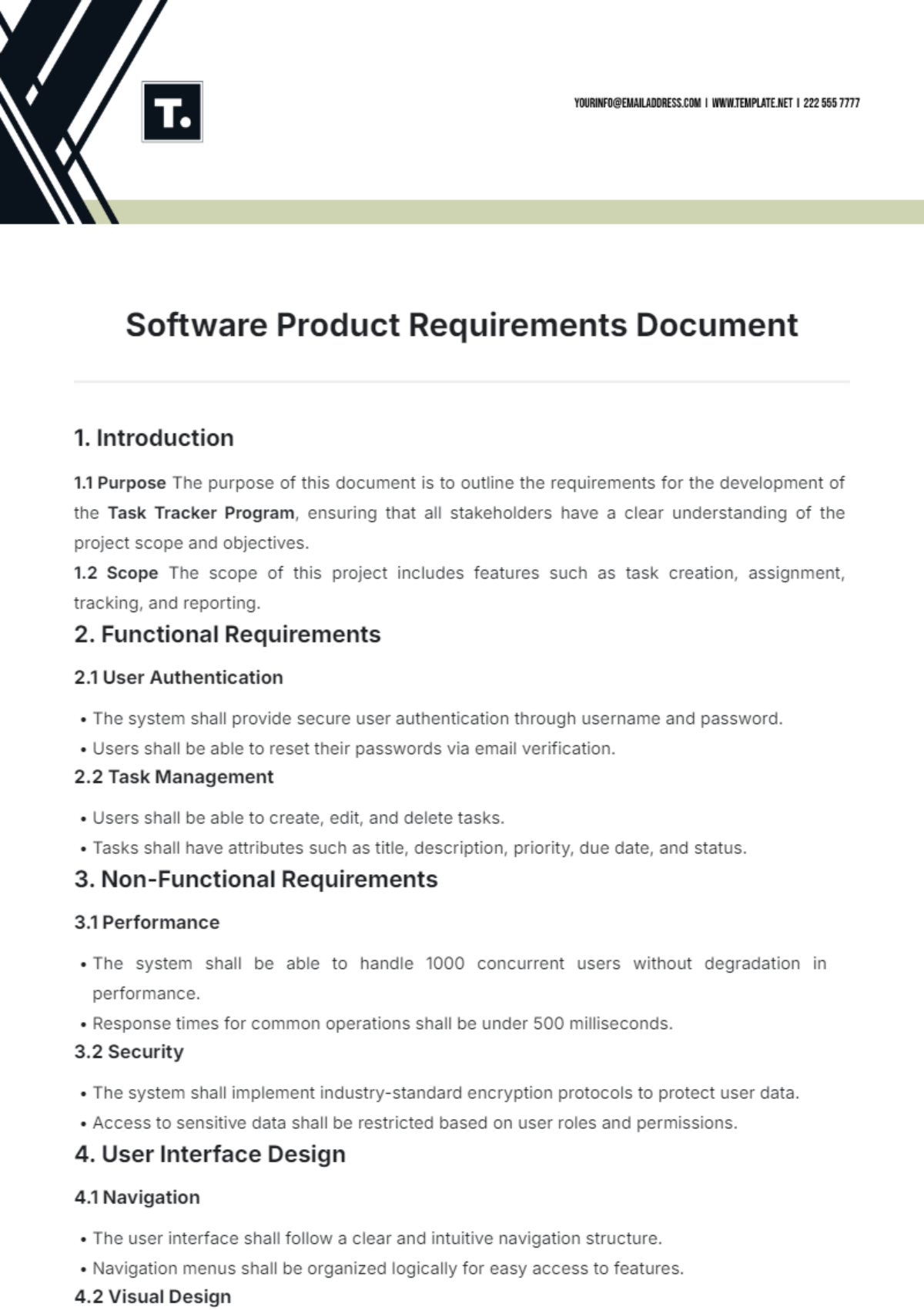 Software Product Requirements Document Template - Edit Online & Download