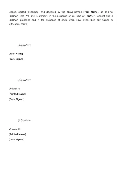 Free Rhode Island Will Template to Edit Online