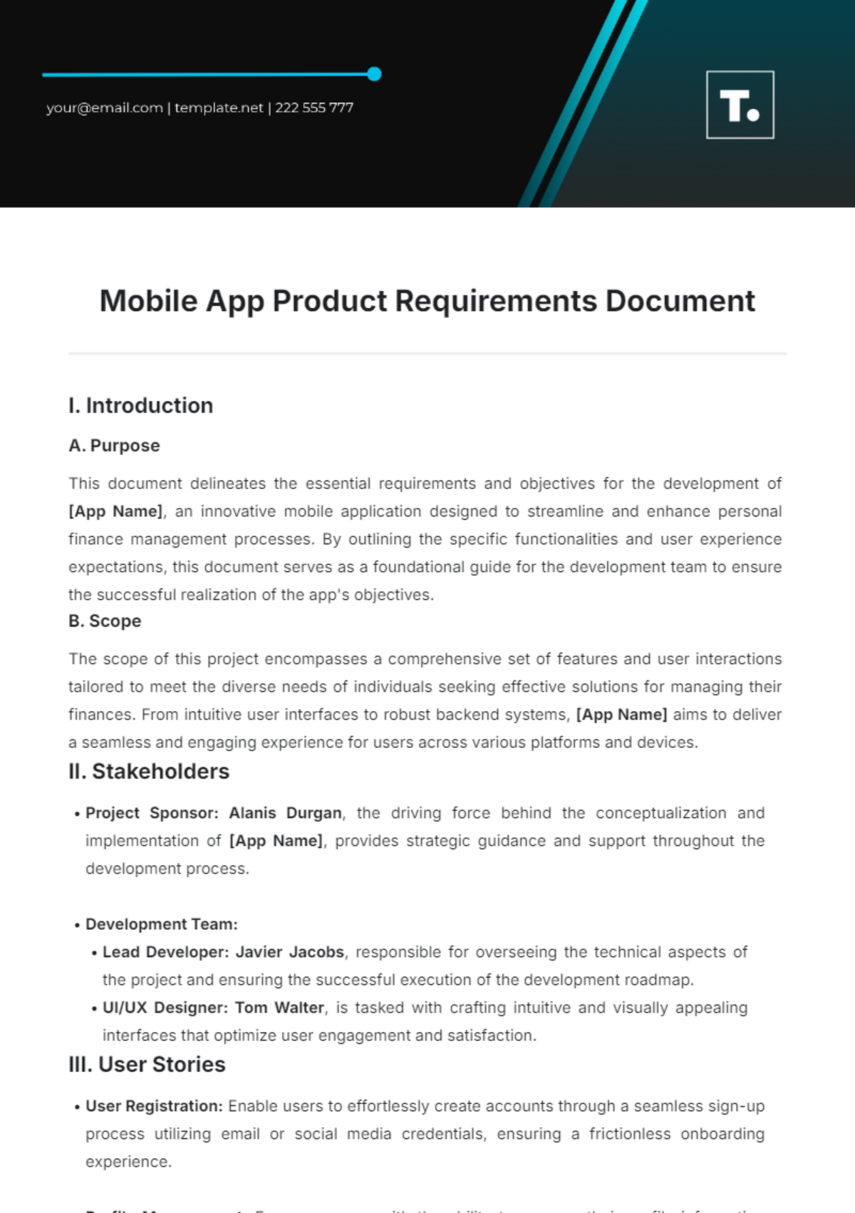 Mobile App Product Requirements Document Template - Edit Online & Download