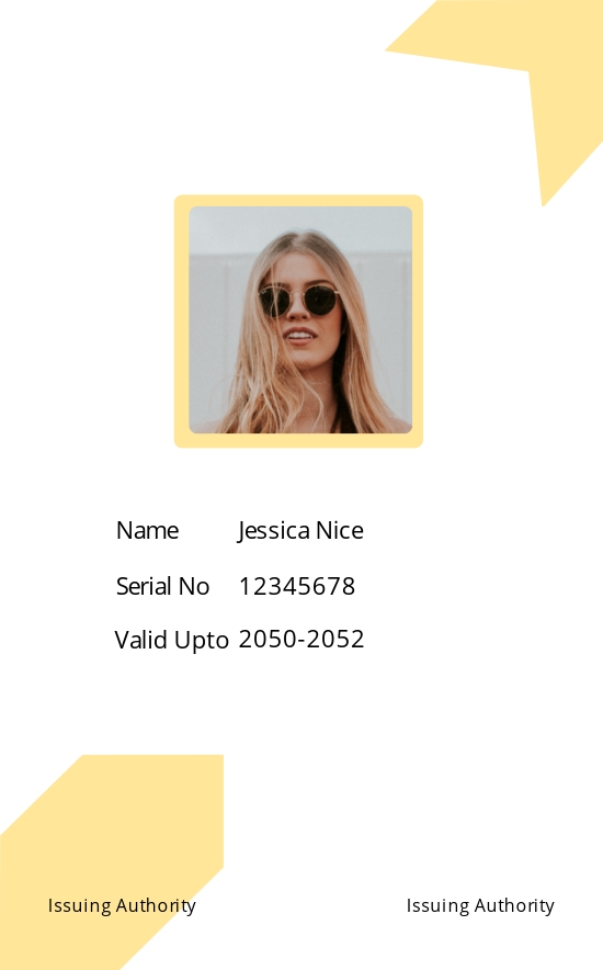 Vertical Blank ID Card Template [Free PDF] - Word | Apple Pages ...