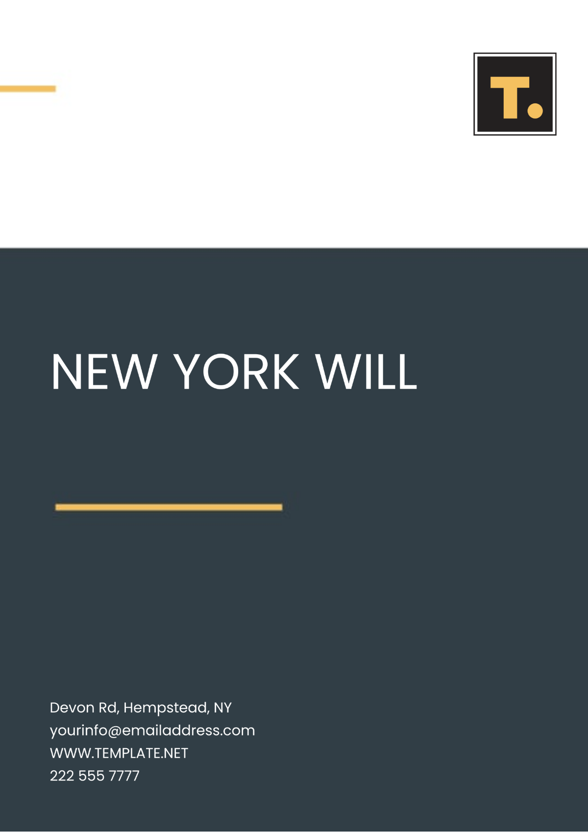 New York Will Template - Edit Online & Download