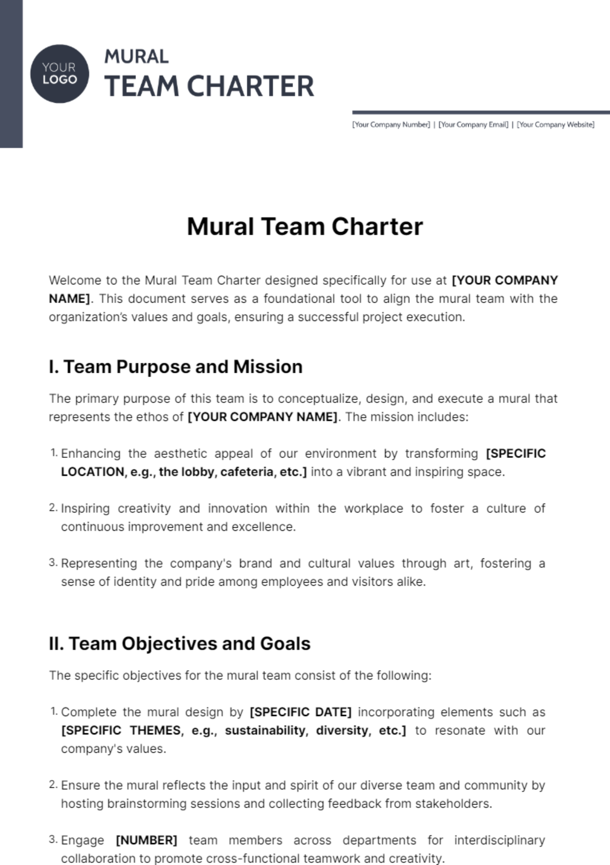 Mural Team Charter Template