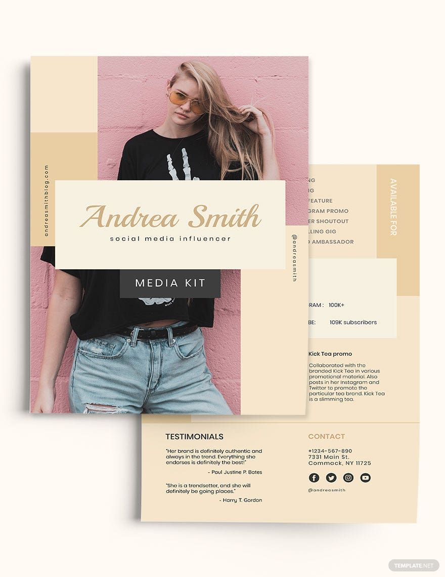 Social Media Influencer Media Kit Template