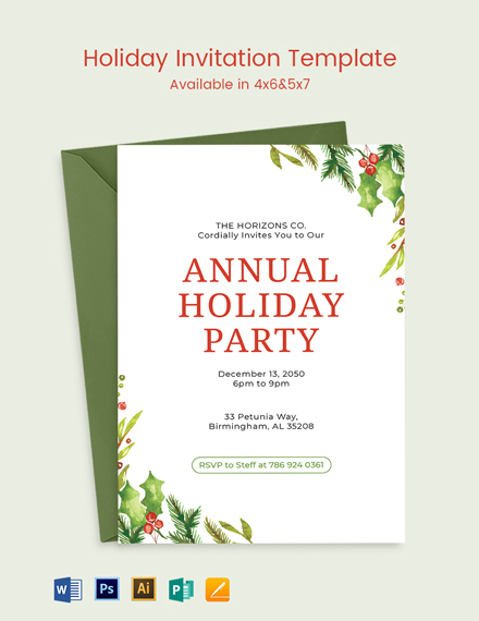 14+ Holiday Invitation Word Templates - Free Downloads | Template.net