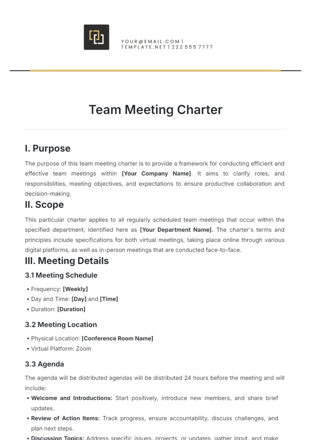Free Team Charter Template To Edit Online Free Team Charter Template To Edit Online