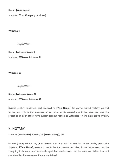 Free Oregon Will Template to Edit Online
