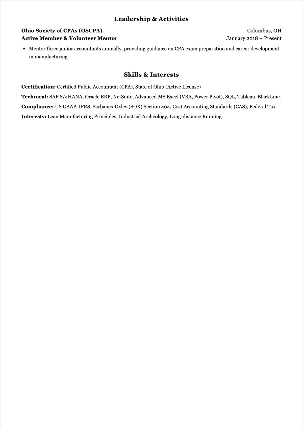 Free Accounting ATS Resume Summary Template, AI Resume Builder
