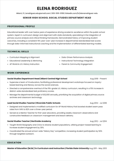 Free Education ATS Resume Summary Template, AI Resume Builder