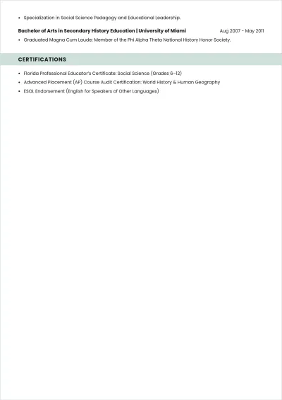 Free Education ATS Resume Summary Template, AI Resume Builder
