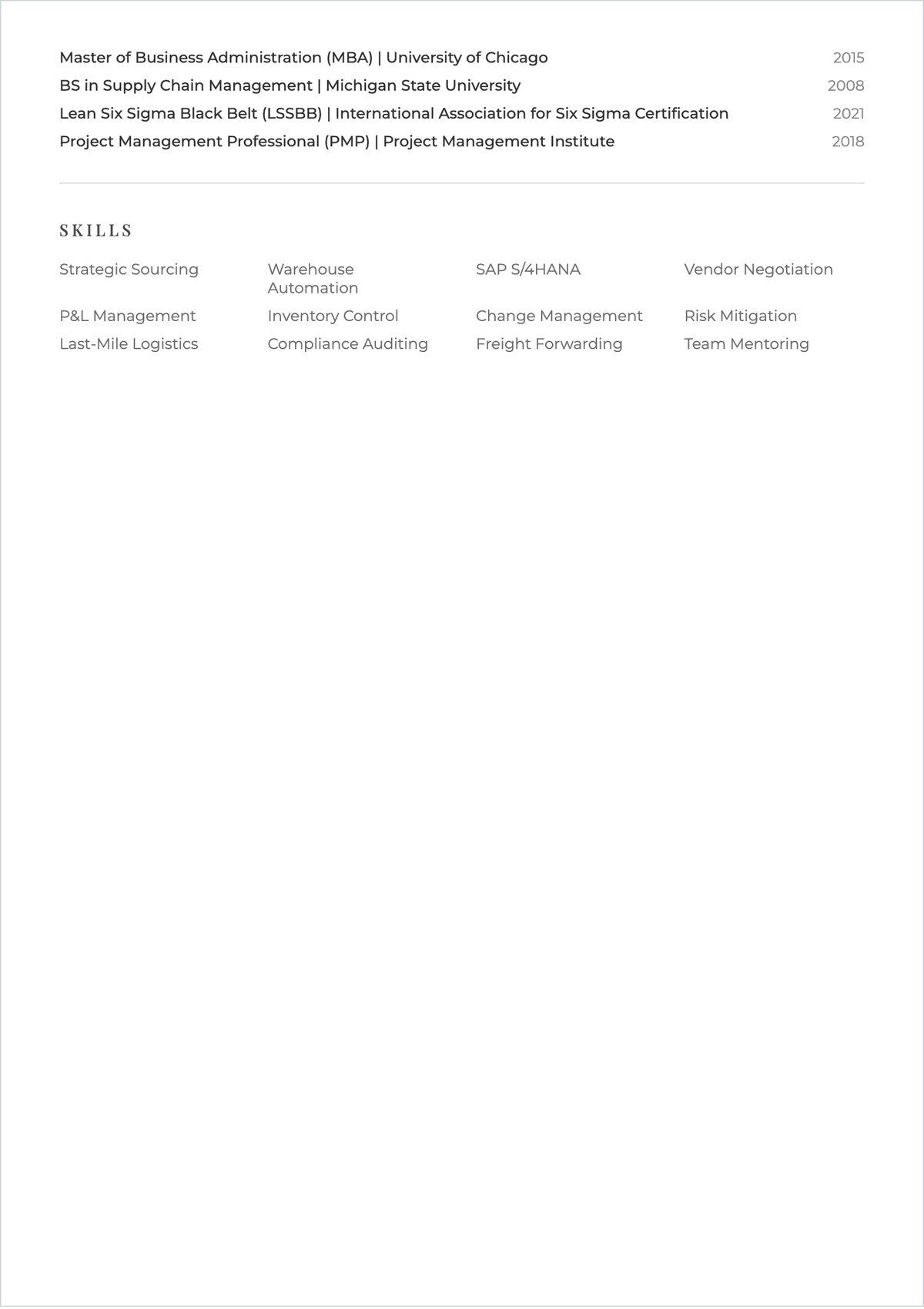 Free Management Roles ATS Resume Summary Template, AI Resume Builder