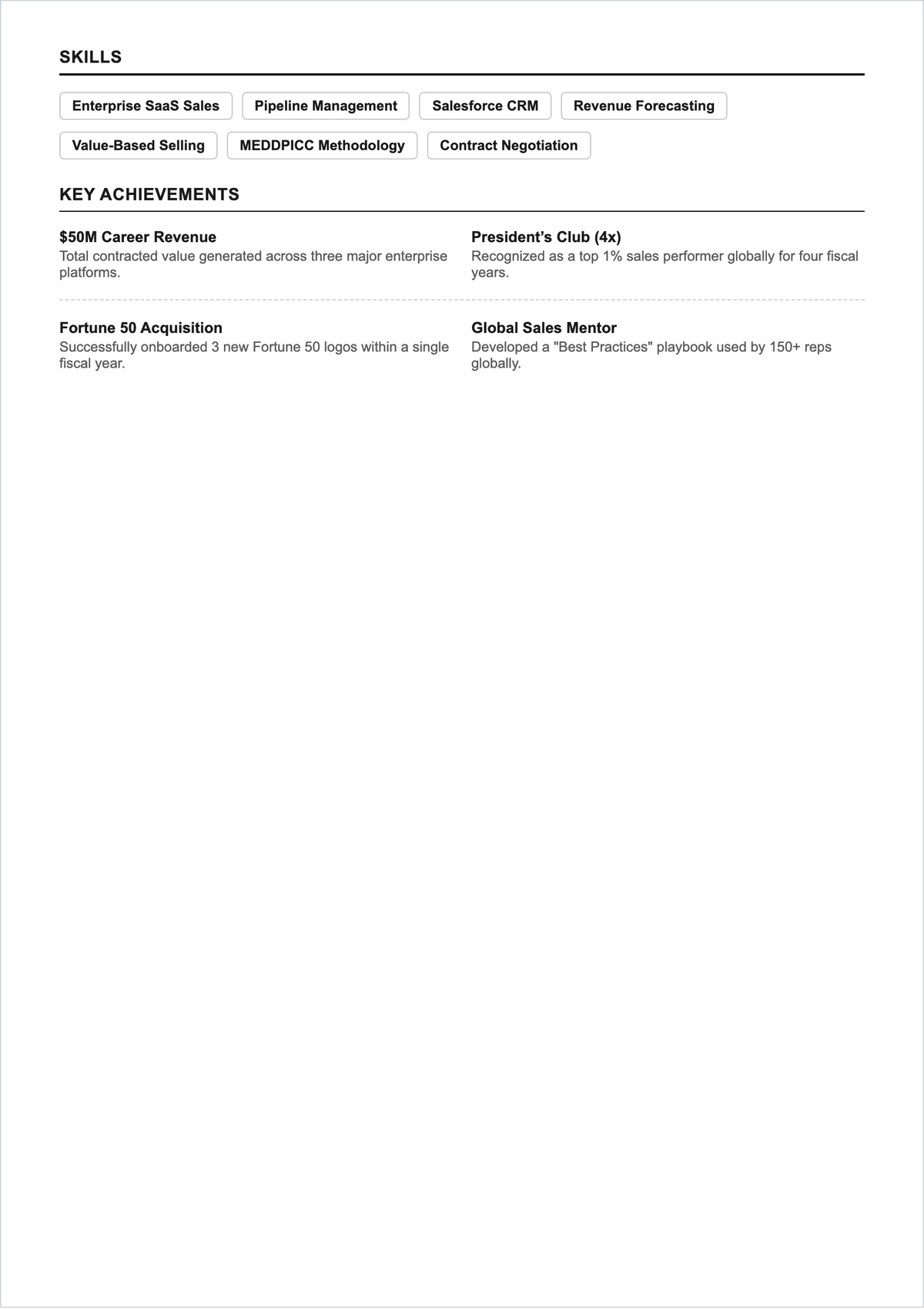 Free Sales ATS Resume Summary Template, AI Resume Builder