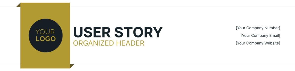 User Story Organized Header Template