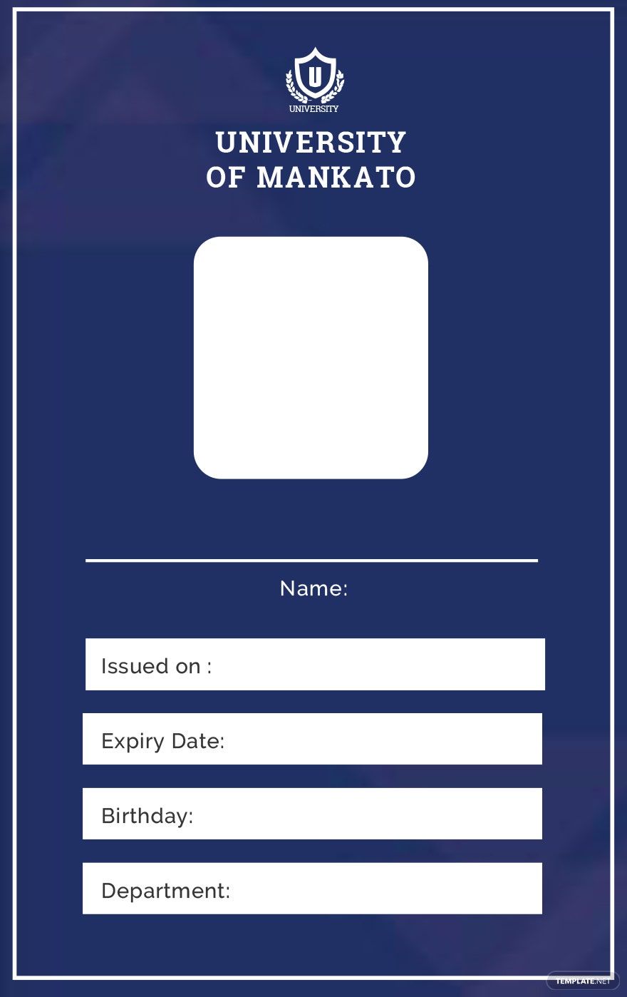 Vertical Blank ID Card Template