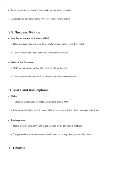 Free Lean Product Requirements Document Template to Edit Online