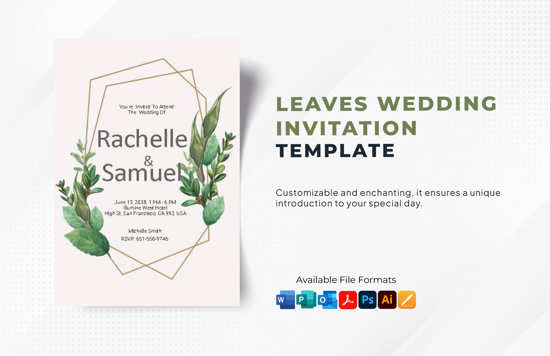 Leaves Wedding Invitation Template