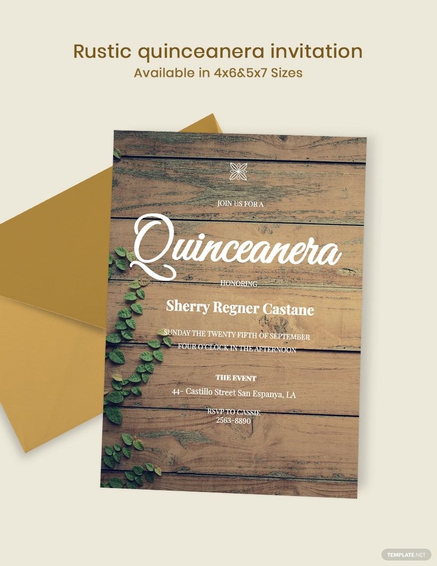 Rustic Quinceanera Invitation Template