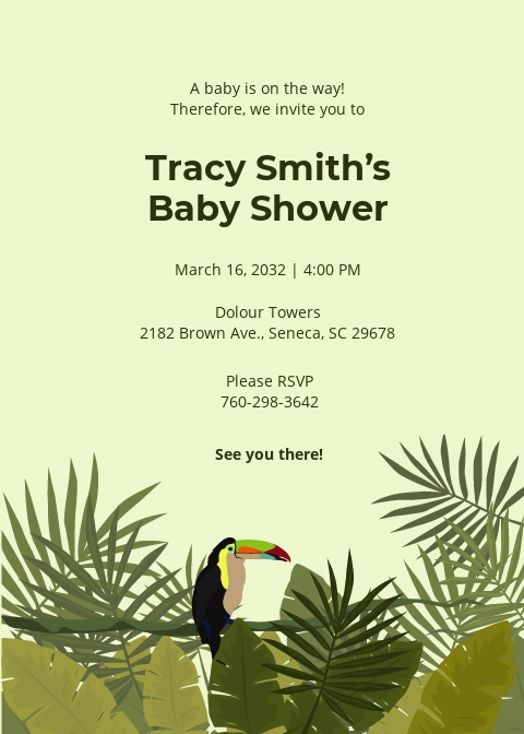 Jungle Baby Shower Flyer Template