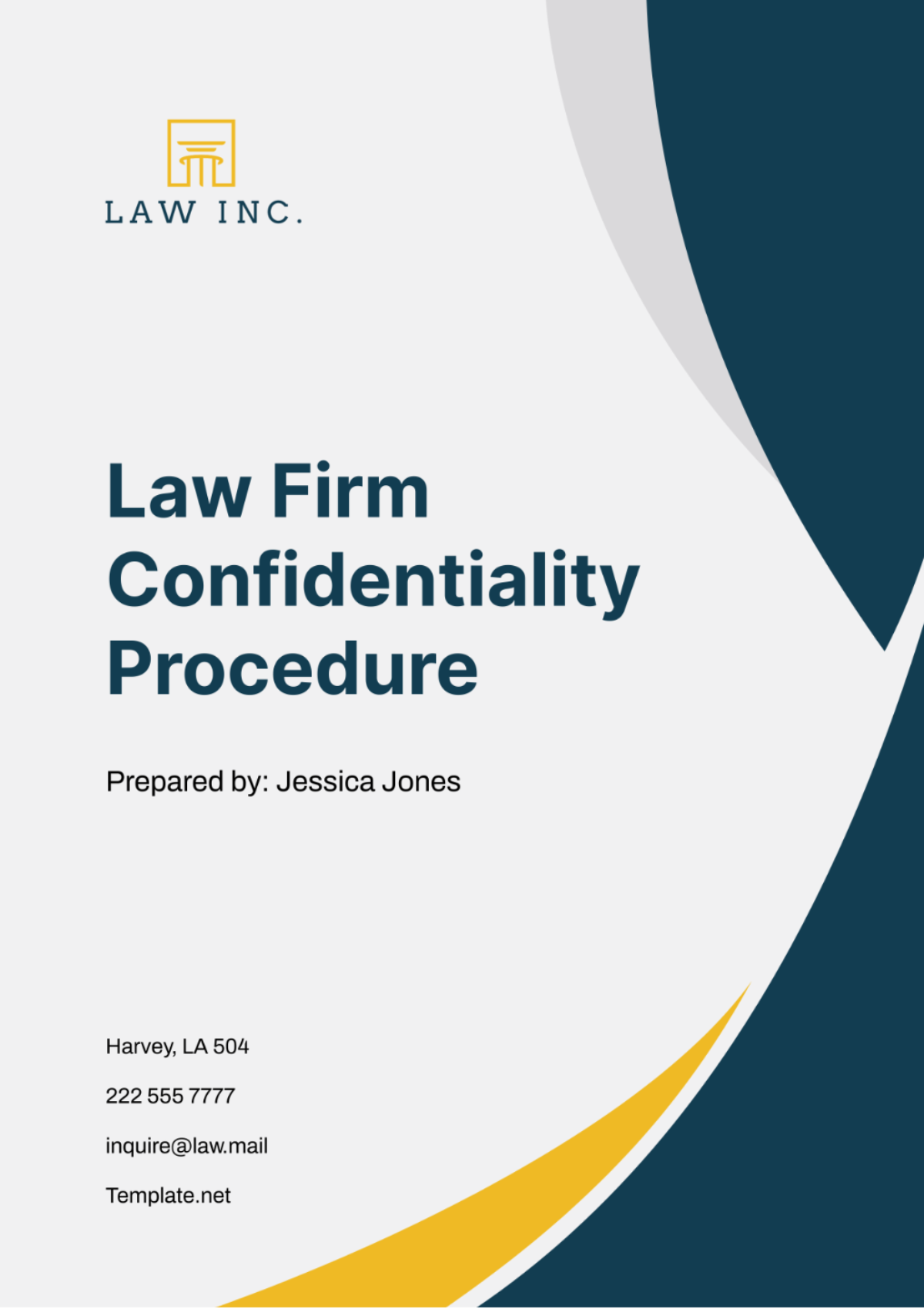 Law Firm Confidentiality Procedure Template - Edit Online & Download