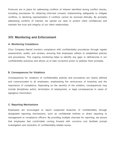 Free Law Firm Confidentiality Procedure Template to Edit Online