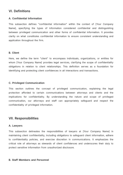 Free Law Firm Confidentiality Procedure Template to Edit Online
