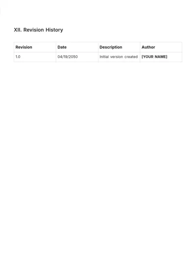 Free Product Development Requirements Document Template to Edit Online