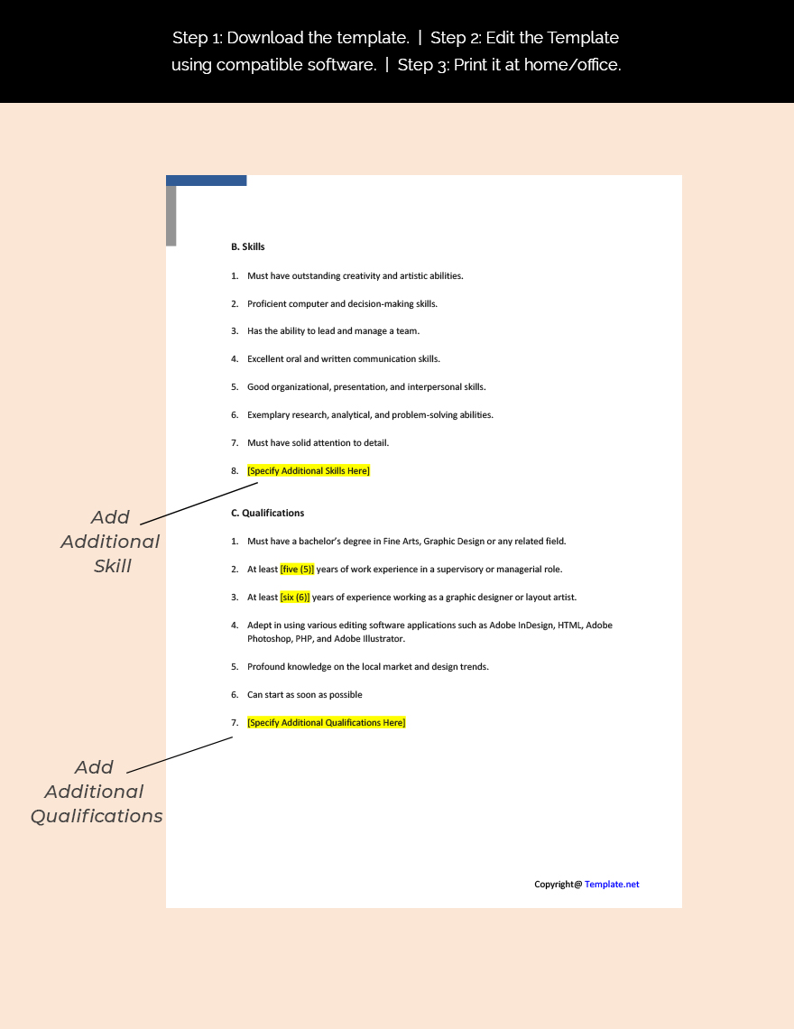 Advertising Art Director Job Ad/Description Template - Google Docs, Word,  Apple Pages | Template.net