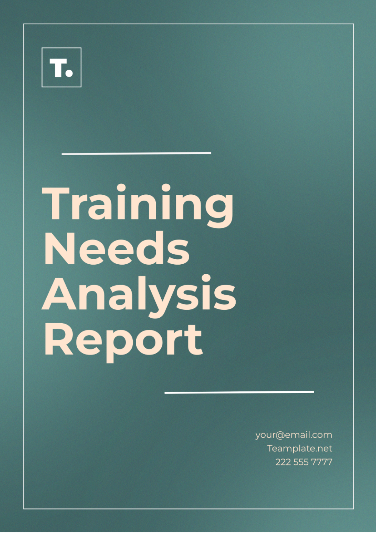 Training Needs Analysis Report Template