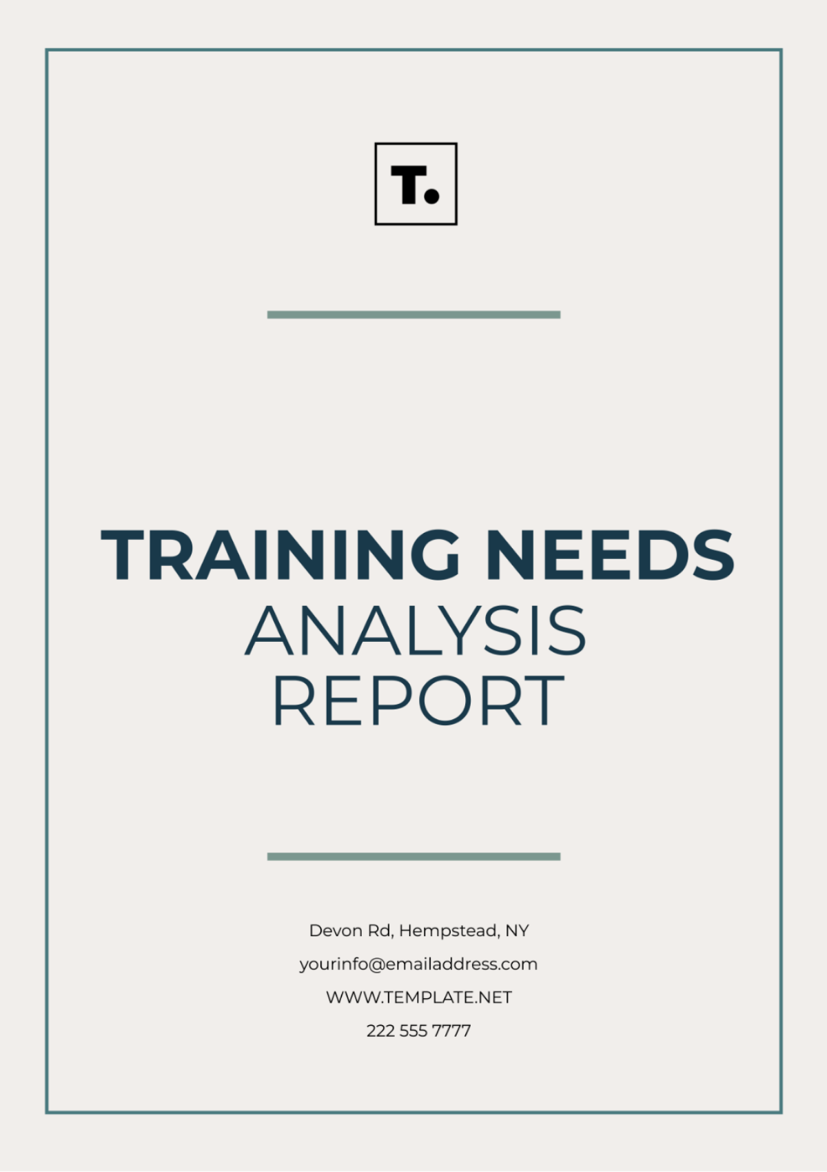 Training Needs Analysis Report Template - Edit Online & Download